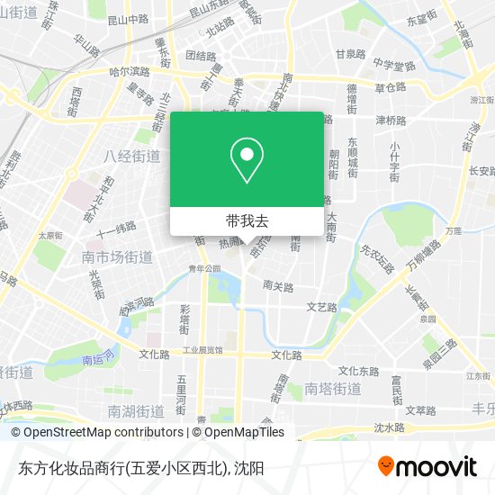 东方化妆品商行(五爱小区西北)地图