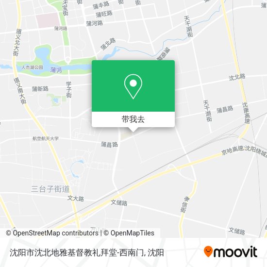 沈阳市沈北地雅基督教礼拜堂-西南门地图