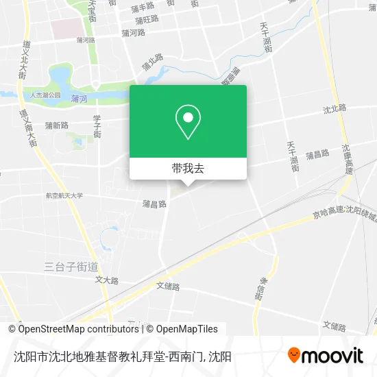 沈阳市沈北地雅基督教礼拜堂-西南门地图