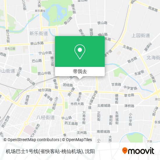 机场巴士1号线(省快客站-桃仙机场)地图