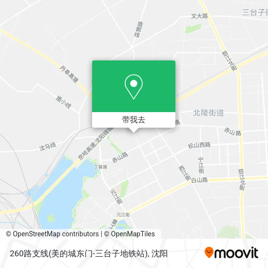 260路支线(美的城东门-三台子地铁站)地图