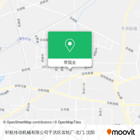 轩航传动机械有限公司于洪区齿轮厂-北门地图