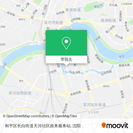 和平区长白街道天河社区政务服务站地图
