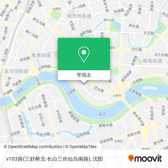 v103路(三好桥北-长白三街仙岛南路)地图
