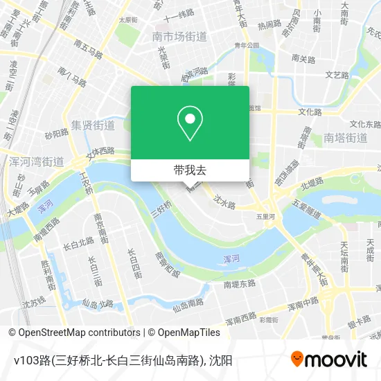 v103路(三好桥北-长白三街仙岛南路)地图
