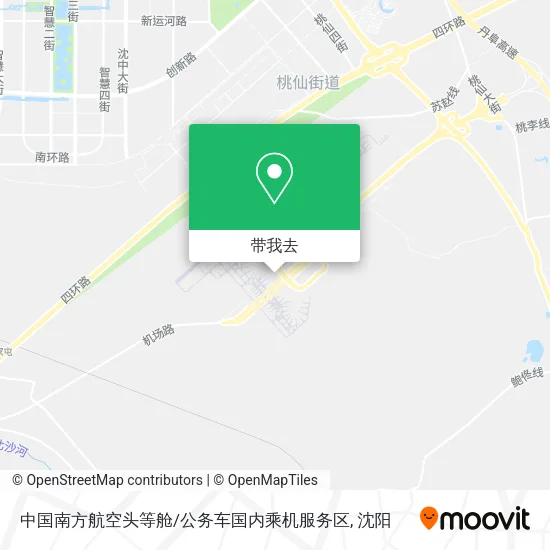 中国南方航空头等舱/公务车国内乘机服务区地图