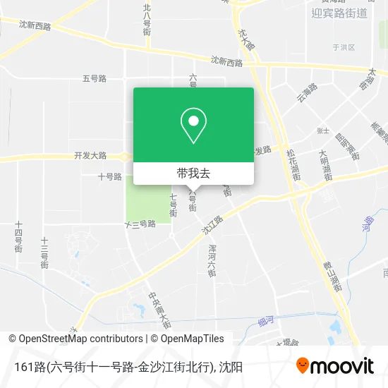 161路(六号街十一号路-金沙江街北行)地图