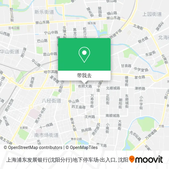 上海浦东发展银行(沈阳分行)地下停车场-出入口地图