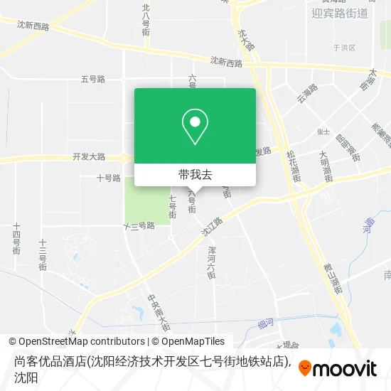 尚客优品酒店(沈阳经济技术开发区七号街地铁站店)地图
