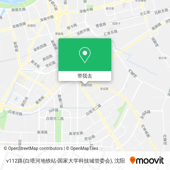 v112路(白塔河地铁站-国家大学科技城管委会)地图