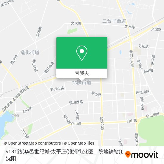 v131路(华邑世纪城-太平庄(淮河街沈医二院地铁站))地图