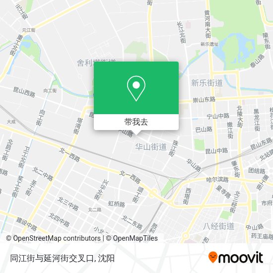 同江街与延河街交叉口地图