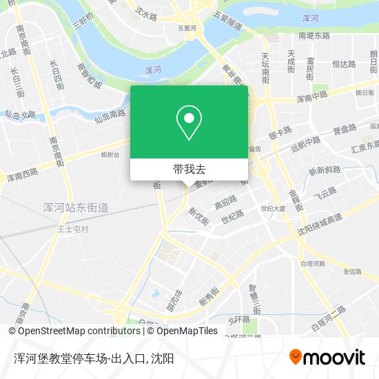 浑河堡教堂停车场-出入口地图