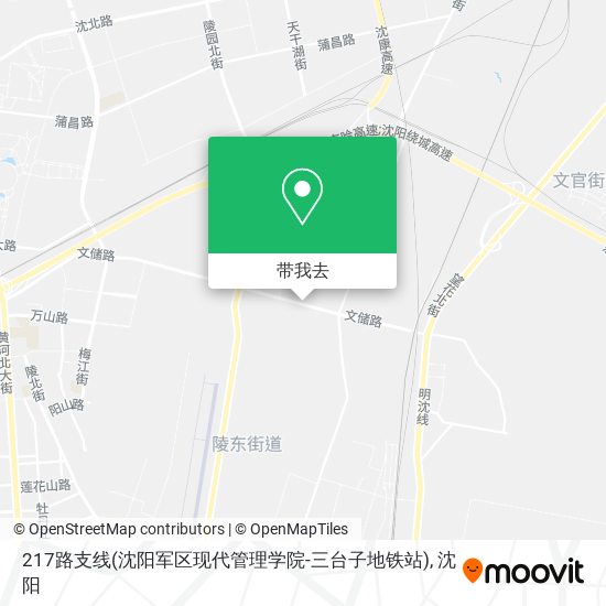217路支线(沈阳军区现代管理学院-三台子地铁站)地图