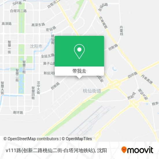 v111路(创新二路桃仙二街-白塔河地铁站)地图