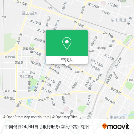 中国银行24小时自助银行服务(南六中路)地图