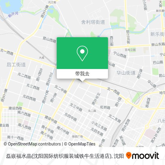 磊嵌福水晶(沈阳国际纺织服装城铁牛生活港店)地图