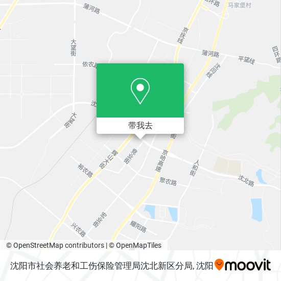 沈阳市社会养老和工伤保险管理局沈北新区分局地图