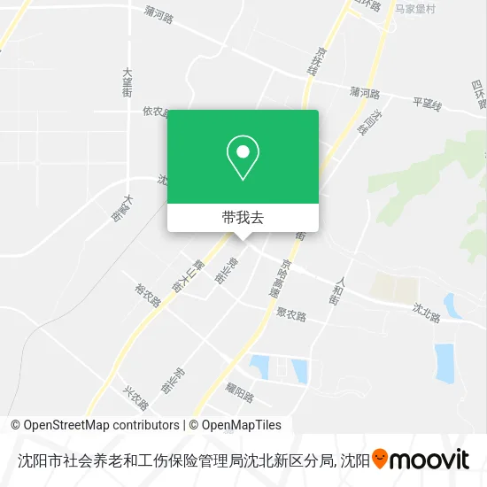 沈阳市社会养老和工伤保险管理局沈北新区分局地图