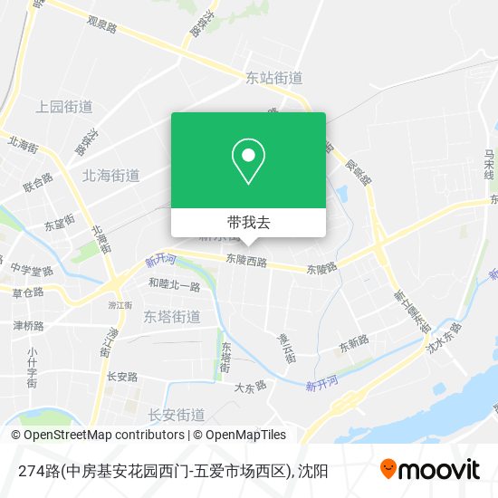 274路(中房基安花园西门-五爱市场西区)地图
