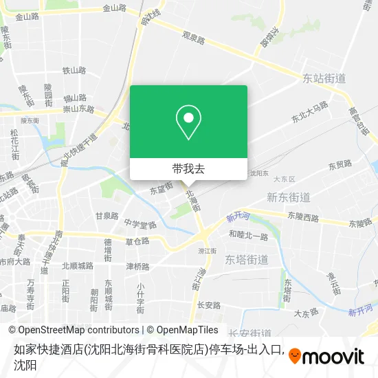 如家快捷酒店(沈阳北海街骨科医院店)停车场-出入口地图