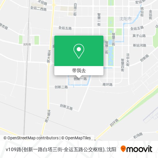 v109路(创新一路白塔三街-全运五路公交枢纽)地图