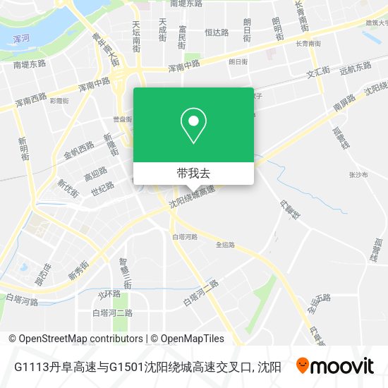 G1113丹阜高速与G1501沈阳绕城高速交叉口地图