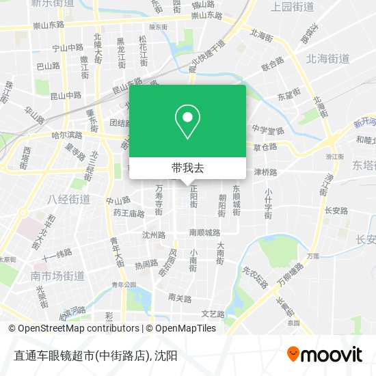 直通车眼镜超市(中街路店)地图