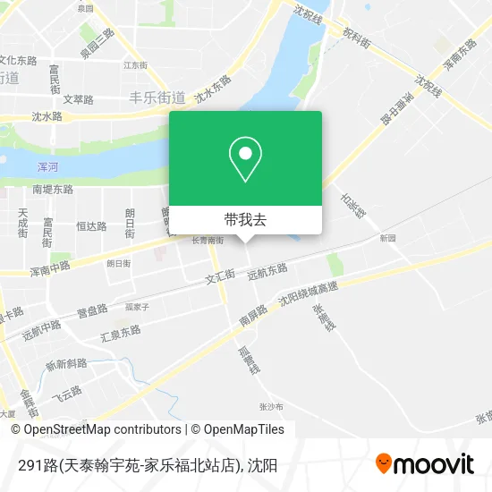 291路(天泰翰宇苑-家乐福北站店)地图