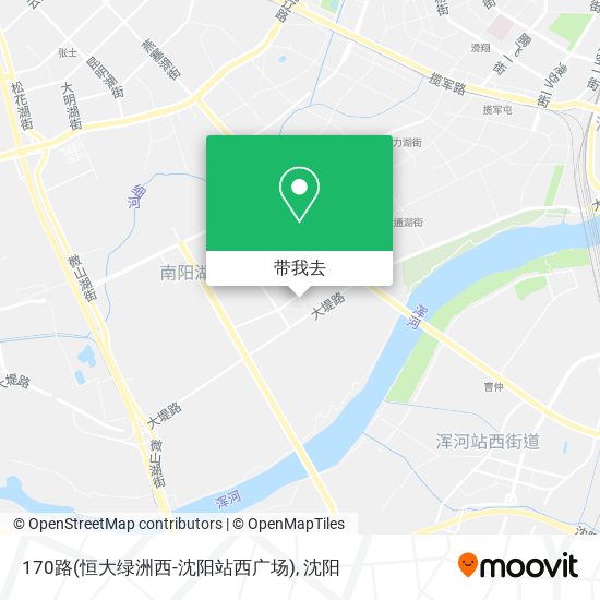 170路(恒大绿洲西-沈阳站西广场)地图