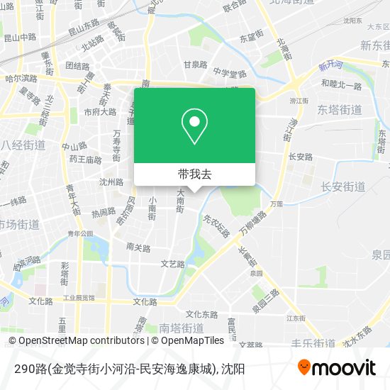 290路(金觉寺街小河沿-民安海逸康城)地图