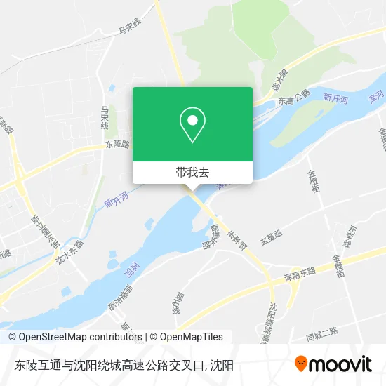 东陵互通与沈阳绕城高速公路交叉口地图