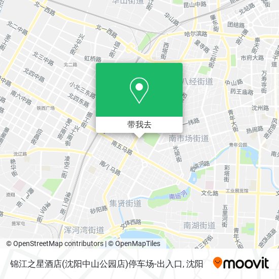 锦江之星酒店(沈阳中山公园店)停车场-出入口地图