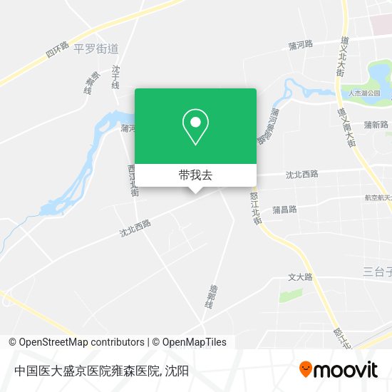 中国医大盛京医院雍森医院地图