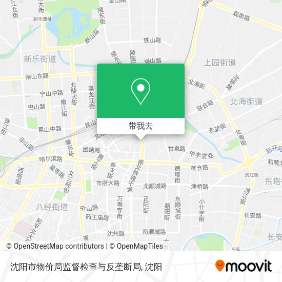 沈阳市物价局监督检查与反垄断局地图