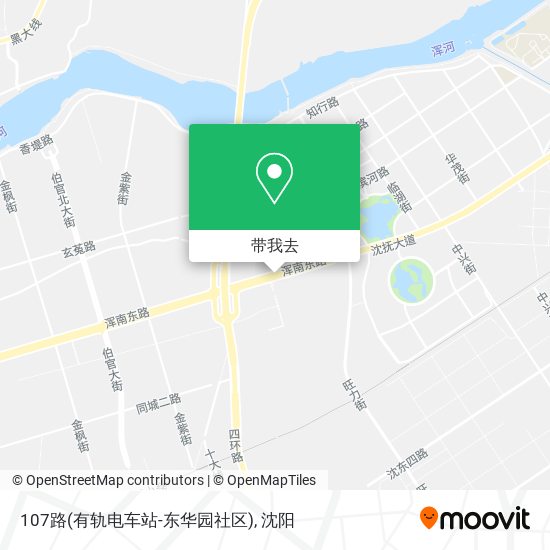 107路(有轨电车站-东华园社区)地图
