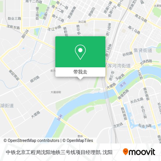 中铁北京工程局沈阳地铁三号线项目经理部地图