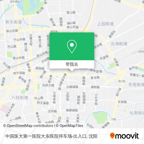 中国医大第一医院大东医院停车场-出入口地图