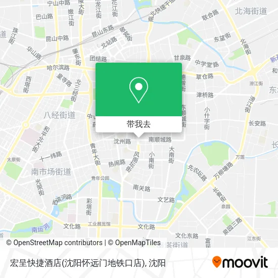宏呈快捷酒店(沈阳怀远门地铁口店)地图