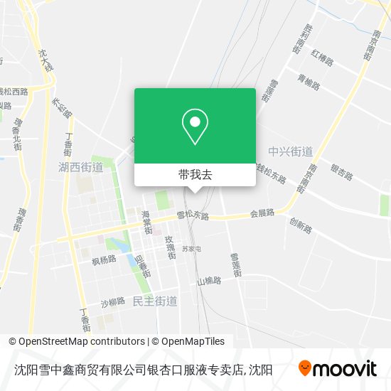 沈阳雪中鑫商贸有限公司银杏口服液专卖店地图