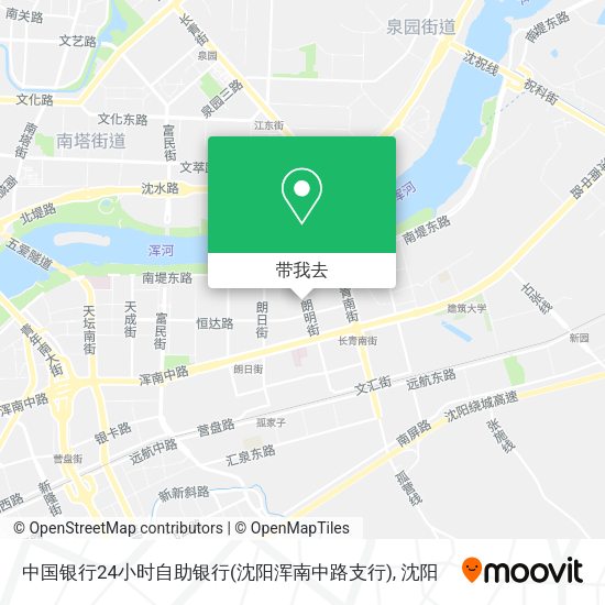 中国银行24小时自助银行(沈阳浑南中路支行)地图