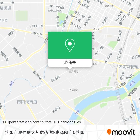 沈阳市惠仁康大药房(新城·惠泽园店)地图