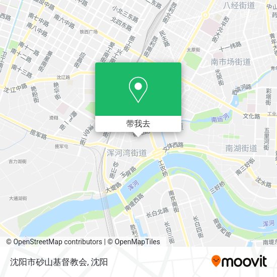 沈阳市砂山基督教会地图