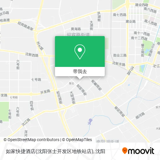 如家快捷酒店(沈阳张士开发区地铁站店)地图