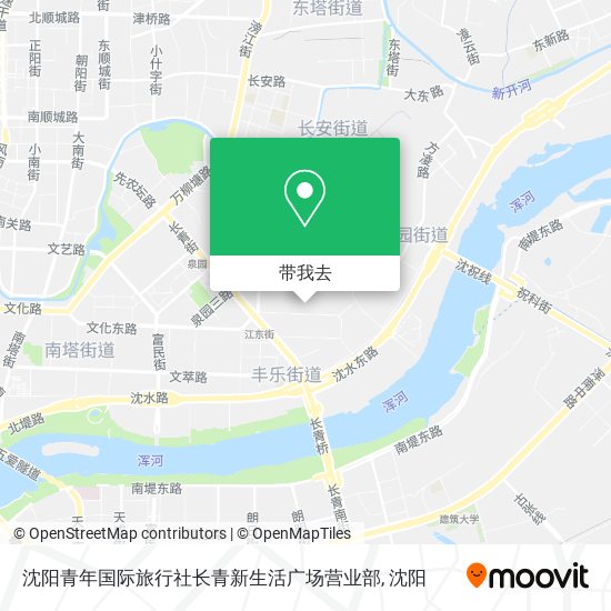 沈阳青年国际旅行社长青新生活广场营业部地图