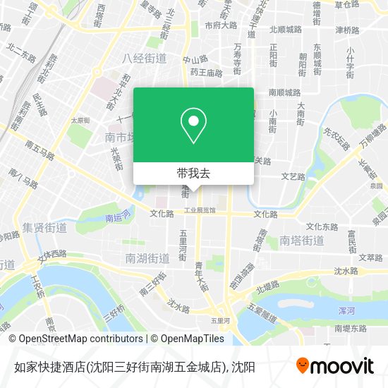 如家快捷酒店(沈阳三好街南湖五金城店)地图