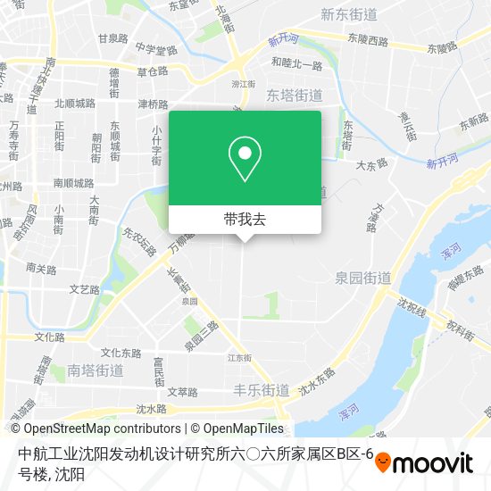 中航工业沈阳发动机设计研究所六〇六所家属区B区-6号楼地图