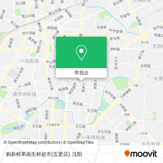 购新鲜果蔬生鲜超市(五爱店)地图