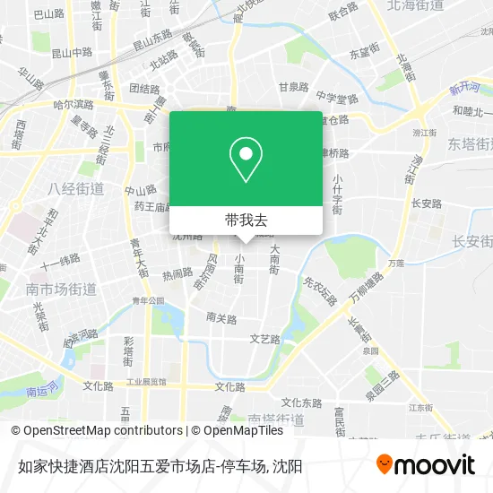 如家快捷酒店沈阳五爱市场店-停车场地图