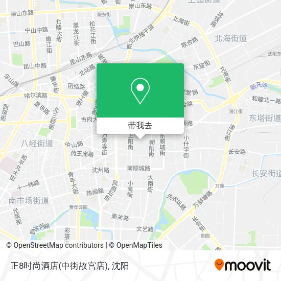 正8时尚酒店(中街故宫店)地图